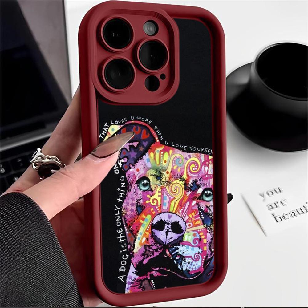 Ae76 Dog Color Doodle Design Art Защитные чехлы для телефонов для iPhone 13 14 15 Pro Max infinix Hot 40i Tecno Camon 30 20 Pro Angel Eyes Задняя крышка из ТПУ