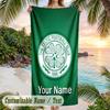 Beach Towel Celtic FC Print Custom Name Text Soft Towel for Swimming Pool