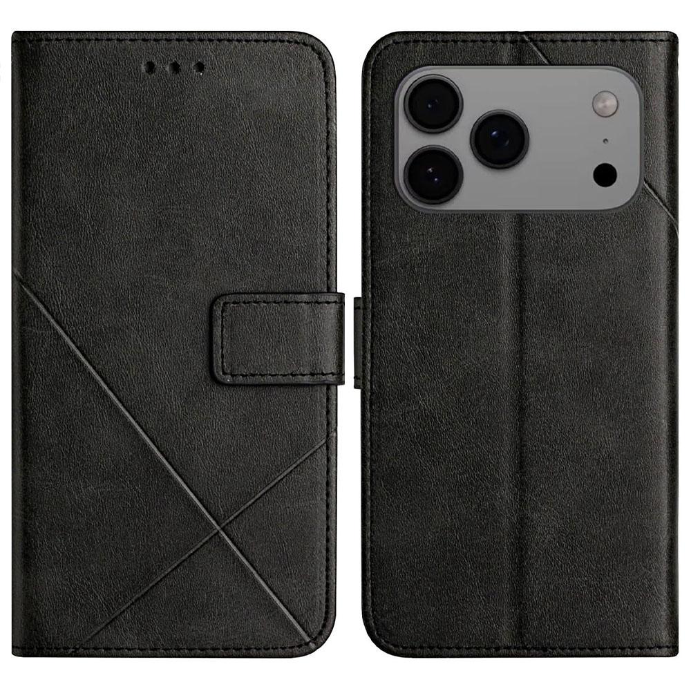 Чехол-кошелек со шнурком для iPhone 17 Pro Max, кожаный чехол для телефона с узором в виде линий