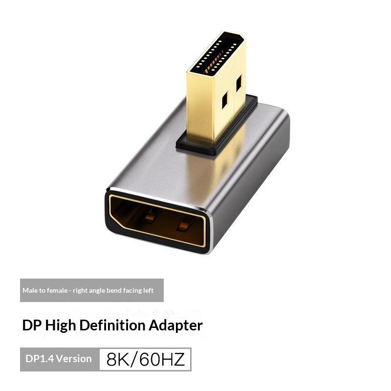 Угловой DP 1.4 Адаптер DisplayPort Папа-Мама 90-градусный Разъем для Подключения Домашнего Офисного ПК Ноутбука Монитора