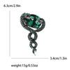 Fashion Creative Alloy Full Diamond Double Snake Brooch Vintage Ladies Suit Dress Corsage Ornament Animal Pin