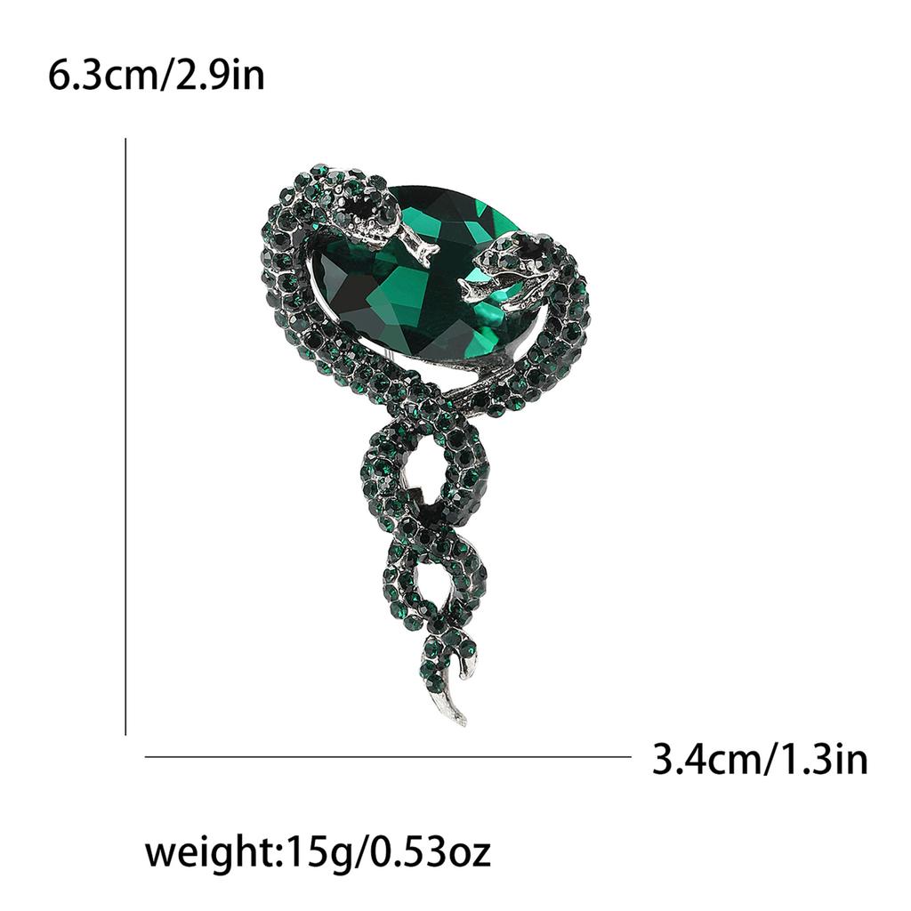 Fashion Creative Alloy Full Diamond Double Snake Brooch Vintage Ladies Suit Dress Corsage Ornament Animal Pin
