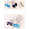Luxury Colorful Heart Band Real Pure 925 Sterling Silver Jewelry Cubic Zirconia Stone Earrings Fashion Women Favourites