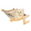 Cat Hammock Window Perch Adjustable Cat Bed with Wood Frame No Drilling Pet Hammock for Bedside Windowsill Indoor Cats