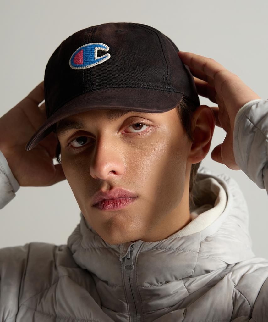 Champion Черная washed бейсболка с большим логотипом C