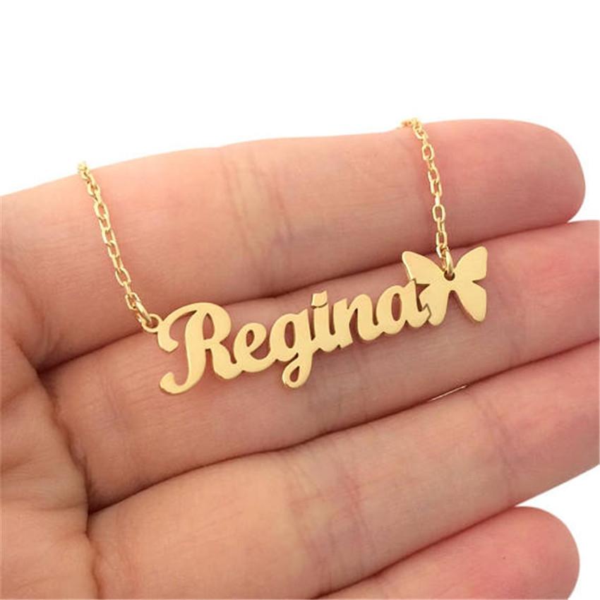 Custom Name Necklace Stainlesss Steel Chain Choker With With Heart Personalized Necklaces For Women Men Bijoux Bff Jewelry Gift