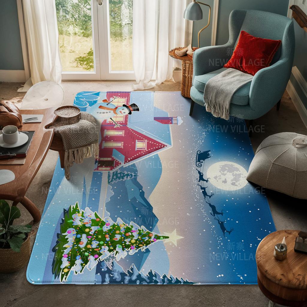 Ковер у входа в дом Домашний коврик у двери Гостиная Ванная Комната Ноги ванная комната Нескользящие коврики с водопоглощением для ванной Счастливого Рождества зима