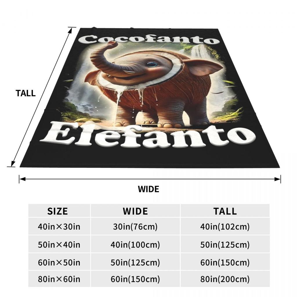 Cocofanto Elefanto Funny Italian Brainrot Meme Blankets Fleece Multi-function Super Soft Throw Blanket for Sofa Office Quilt