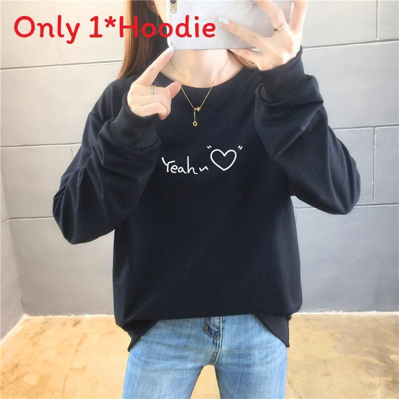Korean Style Womens Lightweight Cotton Print Sweatshirt With Long Sleeves For Casual Autumn Wear