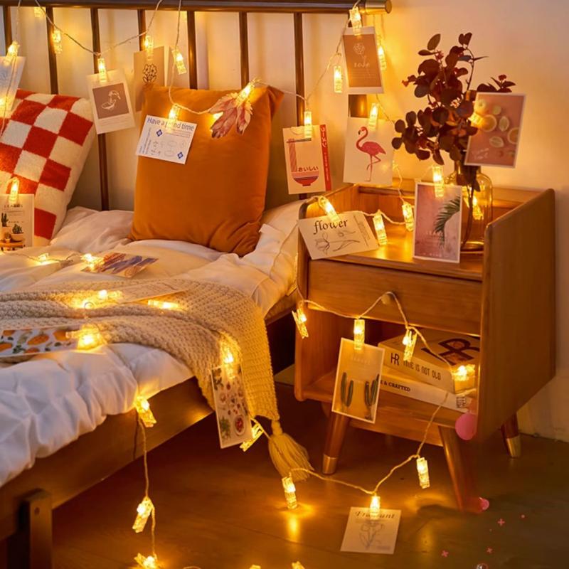 LED Fairy Lights Photo Clip String Lights USB/AA Battery Powered String Lights Bedroom Christmas Party Wedding Decoration