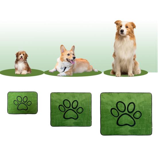 Washable Dog Pee Pad Dog Paw Print Reusable Puppy Pad with Non-Slip Backing Absorbent Leakproof Potty Training Pads for Home Travel
