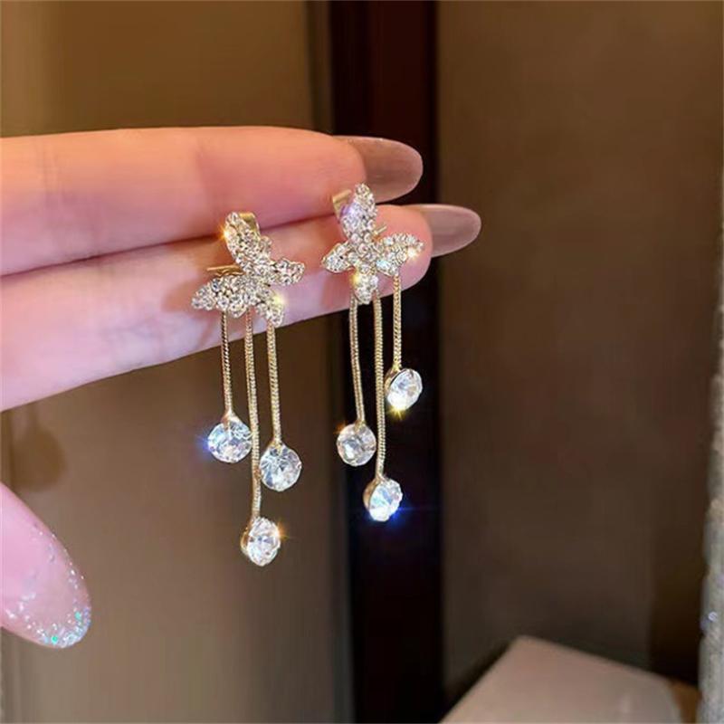 New Geometric butterfly tassels Dangle earrings For Woman Fashion Korean Jewelry Temperament Girl's Daily Wear earrings
