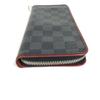 Louis Vuitton N63304 Кошелек Zippy Damier Graphite Кошелек на молнии Черный/Красный