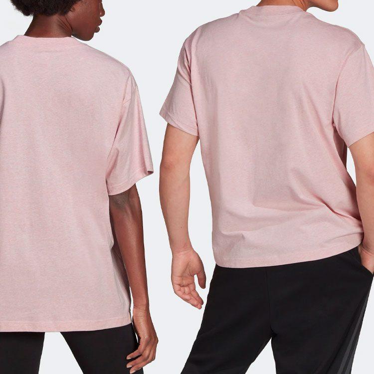 Adidas Drop Shoulder Sleeve T Shirt Unisex Pink H65778