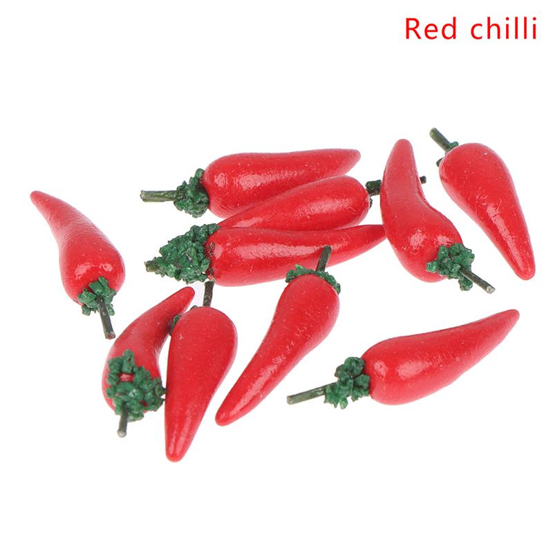 10Pcs/Set 1:12 Dollhouse Fruit Vegetables Carrot Tomato Radish Kitchen Decor Toy