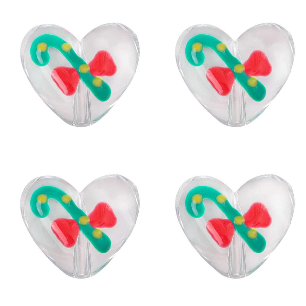 2Pcs Resin Love Heart Beads Cherry Christmas Tree Charms For DIY Necklace Bracelet Earrings Jewelry Making Craft Accessories