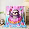 Sloth in Donut Paradise print blanket soft and cozy perfect for the living room bed sofa or a nap,gift