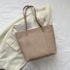 Stylish Large Capacity Tote Bag In Black White Khaki Brown Perfect For Daily Use