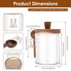 30oz/20oz Glass Jar Transparent Kitchen Storage Jar with Wooden Lid and Spoon Food Storage Containers for Coffee Bean Tea Sugar