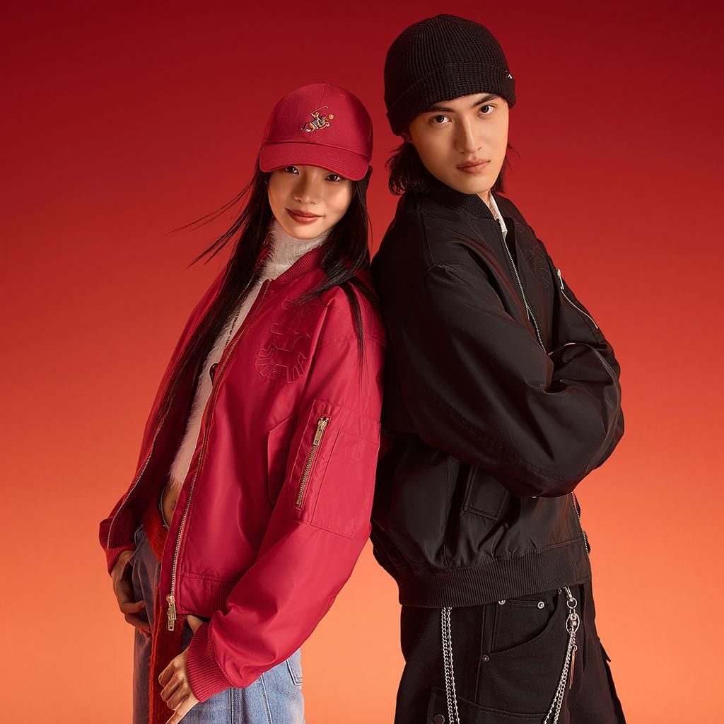 Li Ning Спортивный стиль Серия Бейсбольный воротник Вышитый узор Парная хлопковая куртка Унисекс куртки AJMW199-1