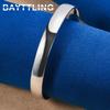 New 925 Sterling Silver 10MM Smooth Circle Fashion Bangle Bracelet For Men Women Engagement Party Gift Jewelry Wedding