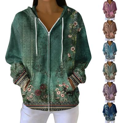 Женская повседневная модная вязаная толстовка с длинными рукавами и застежкой-молнией, с рождественским принтом