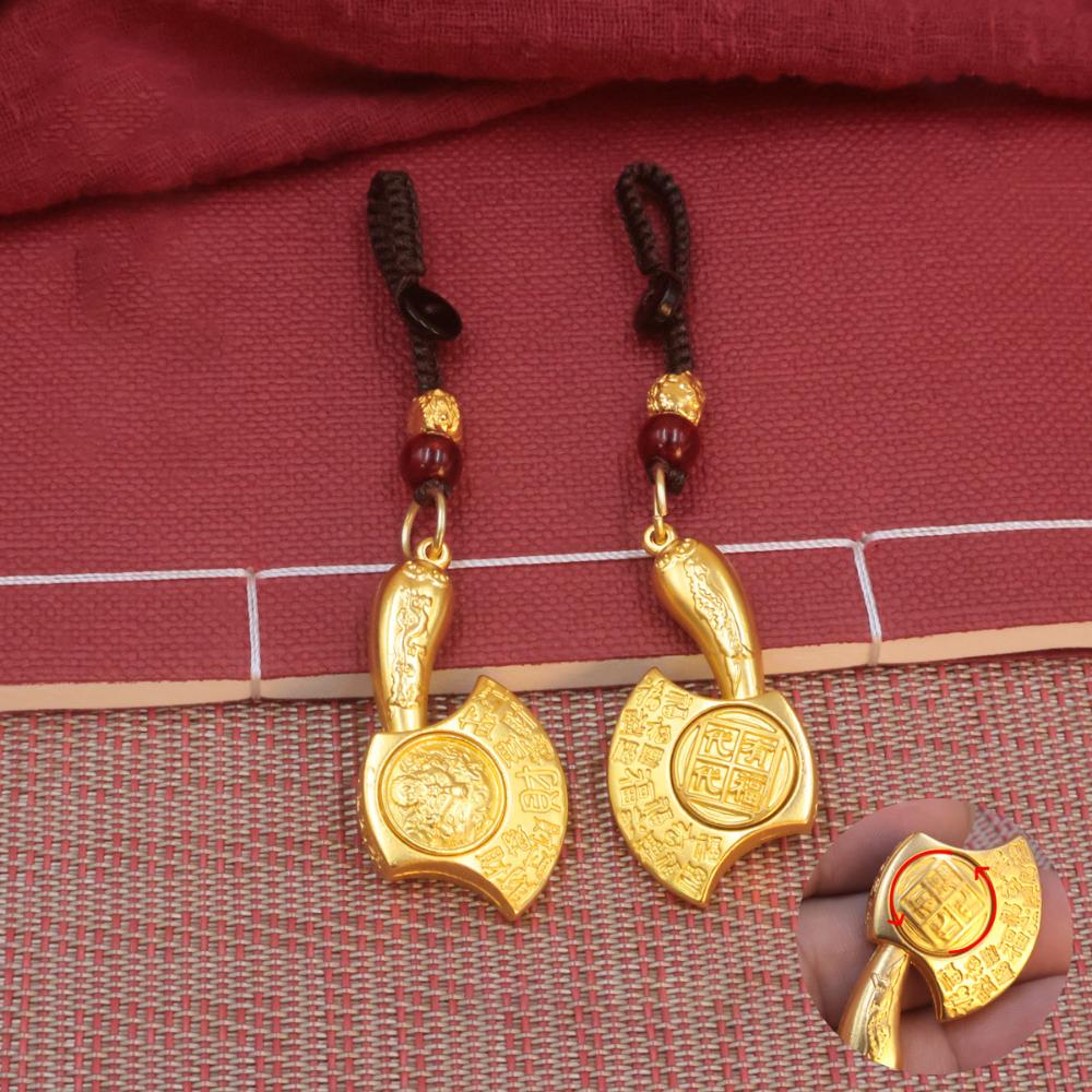 Lucky Car Key Ring Chinese Style Bag Hanging Small Zodiac Keychain  Decoration