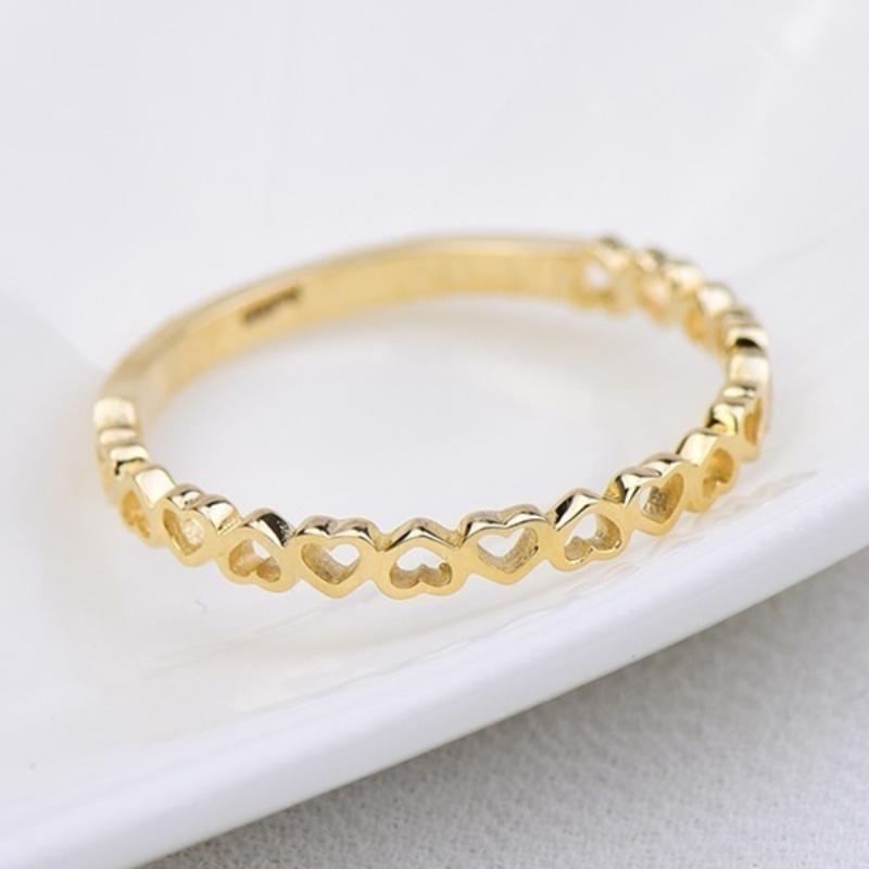 Exquisite Heart To Heart Finger Rings Women Simple Stylish Metal Rings Daily Wear Statement Accessories Drop Ship Jewelry
