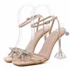 Comemore Women's High Heels Sexy Sandal Women Stiletto Heel Slingback Shoes Woman Summer 2025 Rhinestone Plus Size 42 43