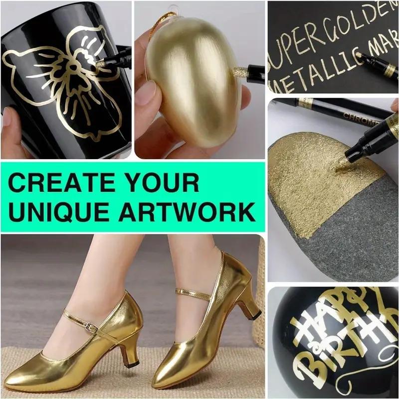 Gold and Silver Mirror-Effect Paint Marker Pens, 2 Pieces