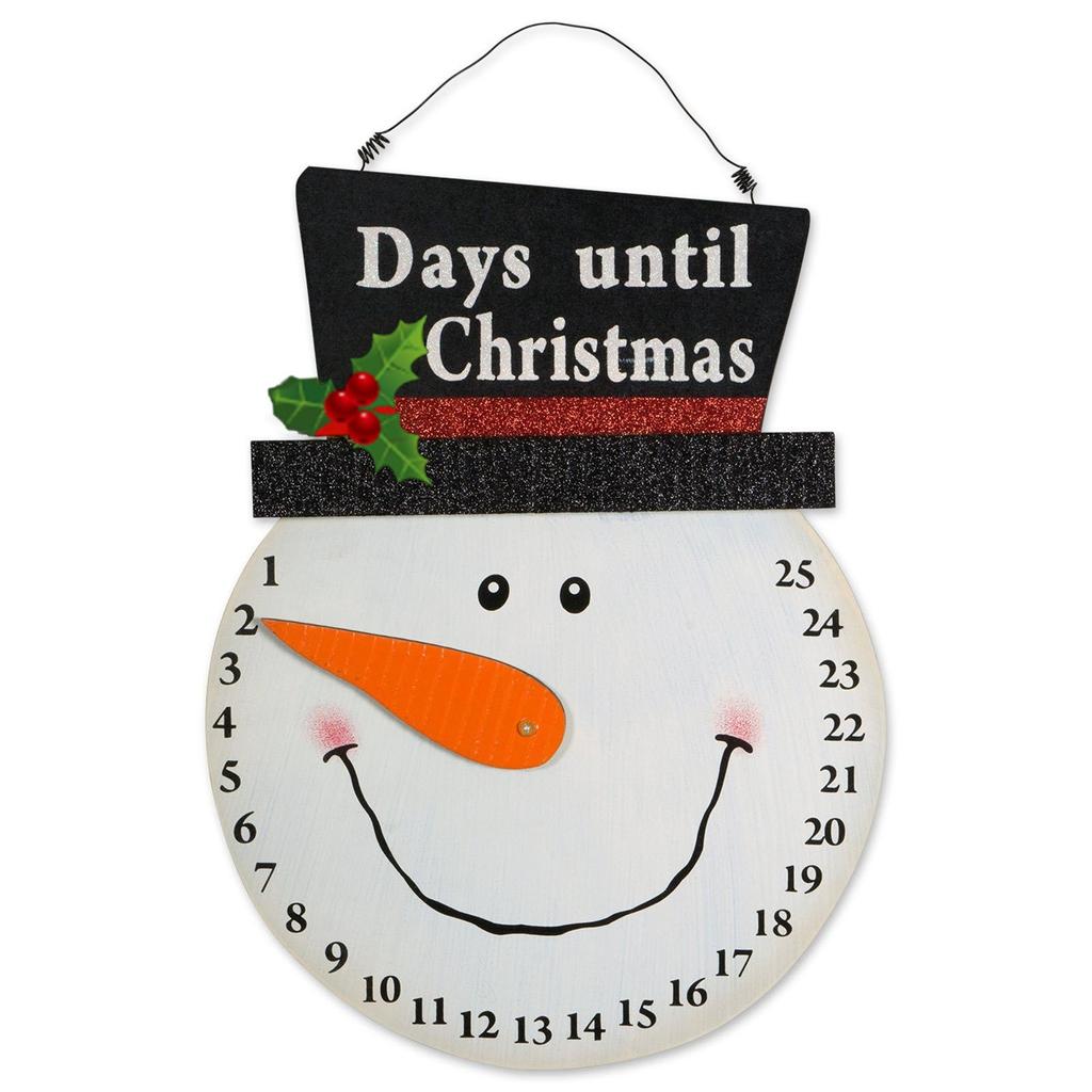 Christmas Advent Collection Decorative & Reusable Wooden Countdown Calendar, Snowman Countdown