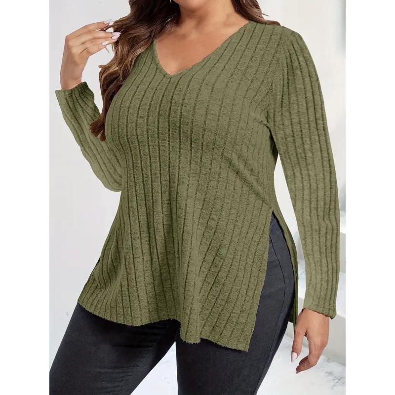 HNXC Женская мода повседневная осень-зима однотонные принты с длинным рукавом и V-образным вырезом блузки и рубашки