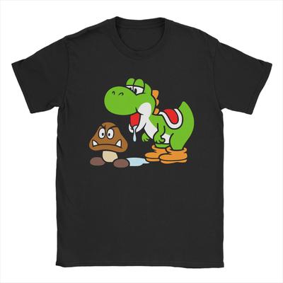 Miniso Super Marios Yoshi и Гумба Мужские и женские футболки Повседневная футболка Футболка с коротким рукавом и круглым вырезом