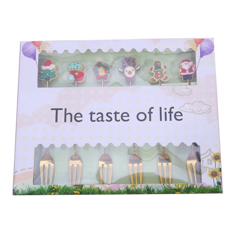 Рождественский набор вилок и ложек из нержавеющей стали, полированное серебро, десертные вилки с кофейными ложками, элегантные сервировочные приборы для рождественской вечеринки