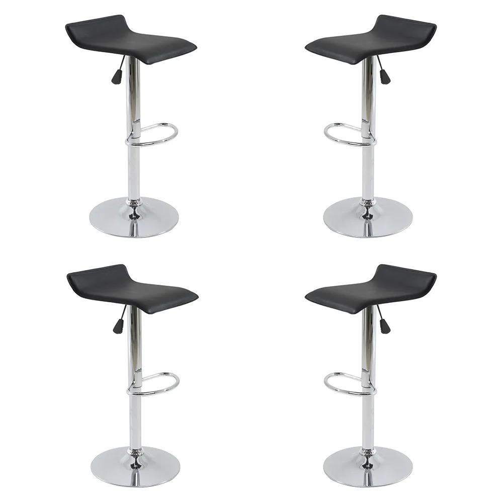 VIA black Eco adjustable stool