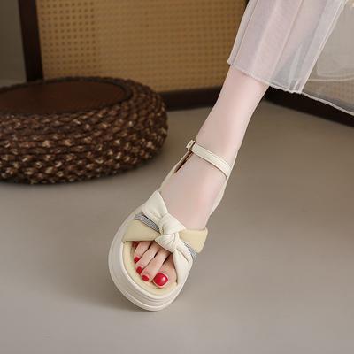 Женские новые летние сандалии на платформе с юбкой на толстом каблуке для пляжа