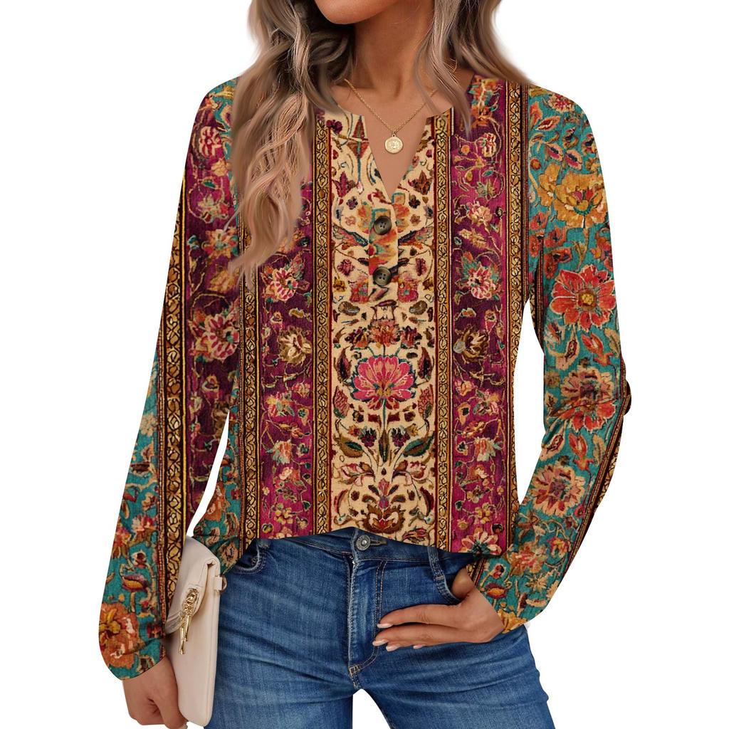 Женские рубашки с длинным рукавом с принтом Элегантные повседневные топы Модные рубашки Топы