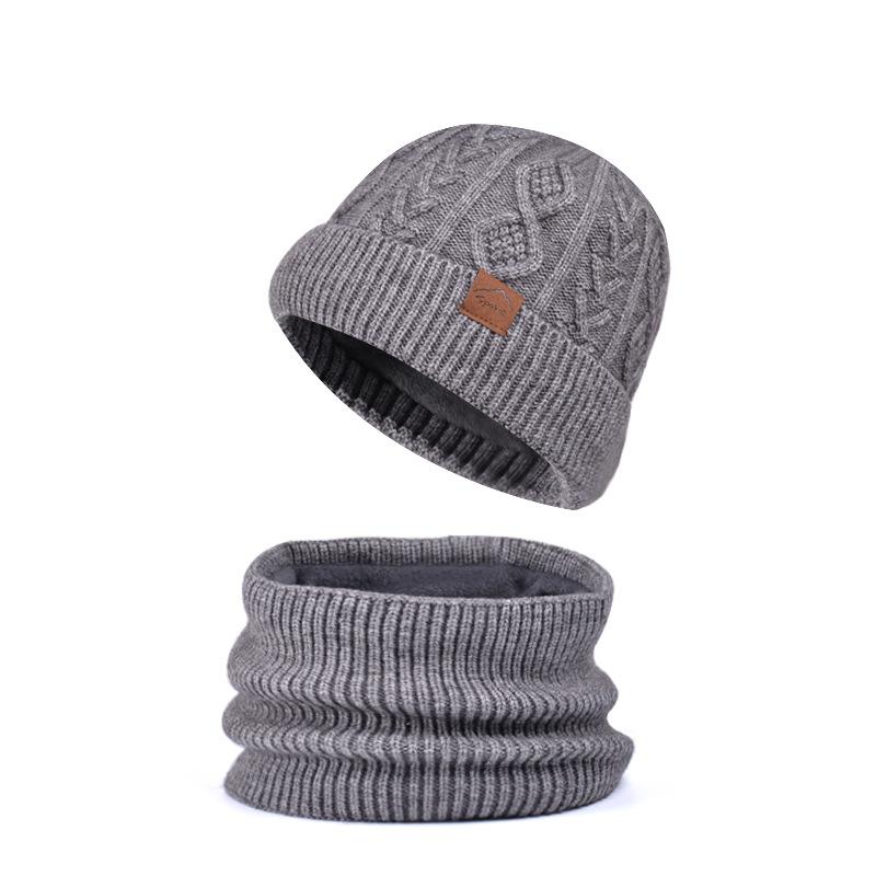 Winter Hat Gloves Scarf Set Fleece Warm Cold Protection Ear Protection Wool Hat Men's Knitted Pullover