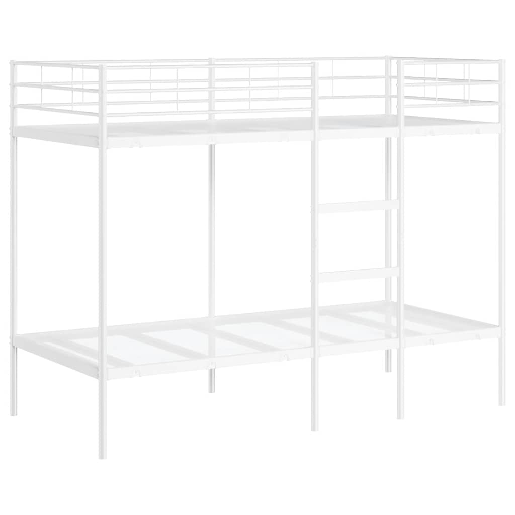 Bunk Bed without Mattress White 100 x 190 cm Steel
