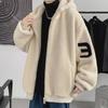 Men's Trendy Hooded Lamb Wool Coat - Thick, Loose, Plush Winter Jacket