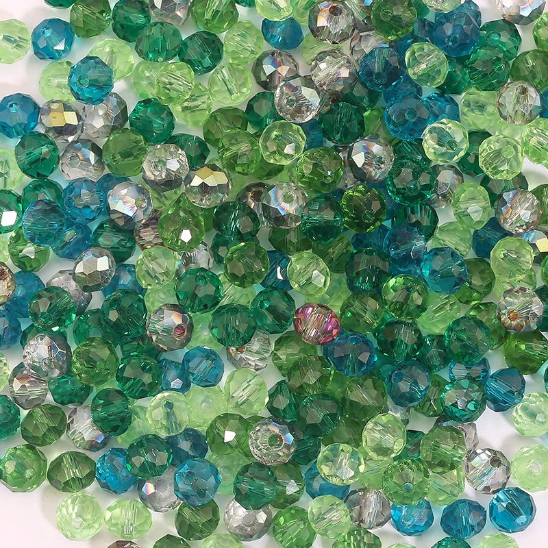 Blue Multicolor Rondelle Austria Faceted Crystal Glass Beads Loose Spacer Round Beads for Jewelry Making Summer Style Wholesale