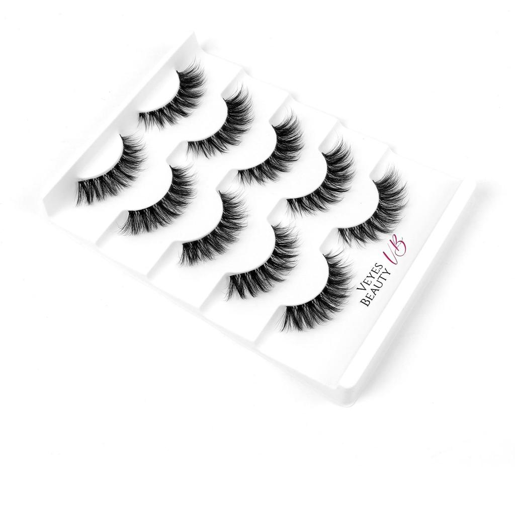 veyesbeauty VEIL PETAL Кластеры ресниц Невидимая лента Многоразовые Прочные Быстрое и легкое нанесение 5 пар