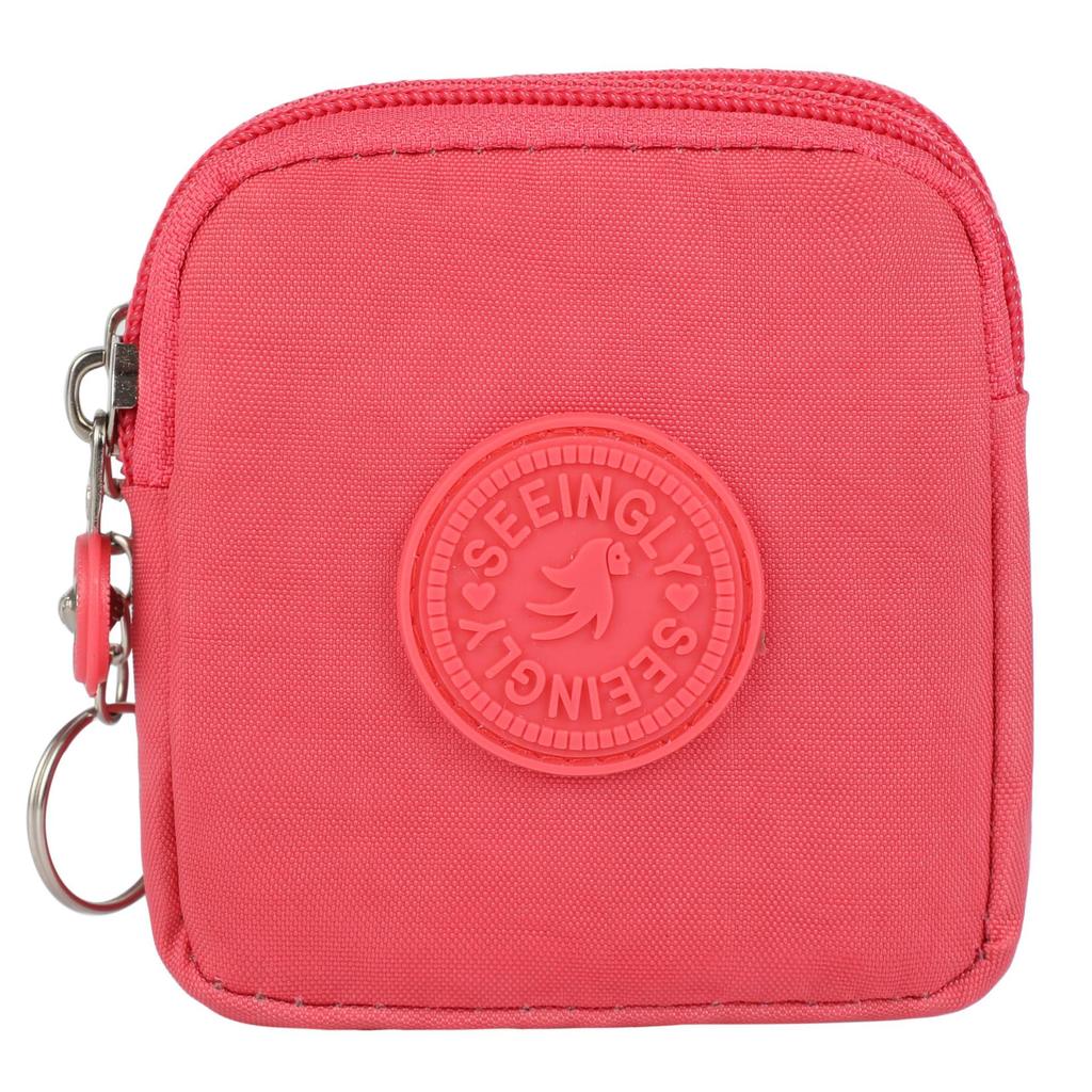 Portable Waterproof Coin Purse with Key Ring Wear-resistant Credit Card Holoder Solid Color Handbags
