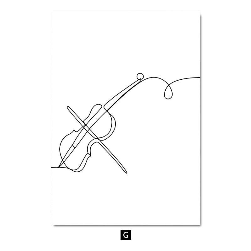 Современный минималистичный музыкальный инструмент, фортепиано, гитара, барабанная установка, музыкальный плакат, скандинавский настенный художественный постер для гостиной, спальни, домашний декор