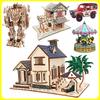 3D Деревянный Пазл Архитектурная Модель Школьная Поделка Фестивальная Активность Игрушка