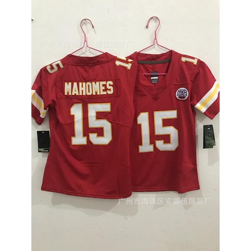 Kids Boys American Football Jersey Kansas City Chiefs Style Cotton Blend Sport Uniform Practice Fan Wear