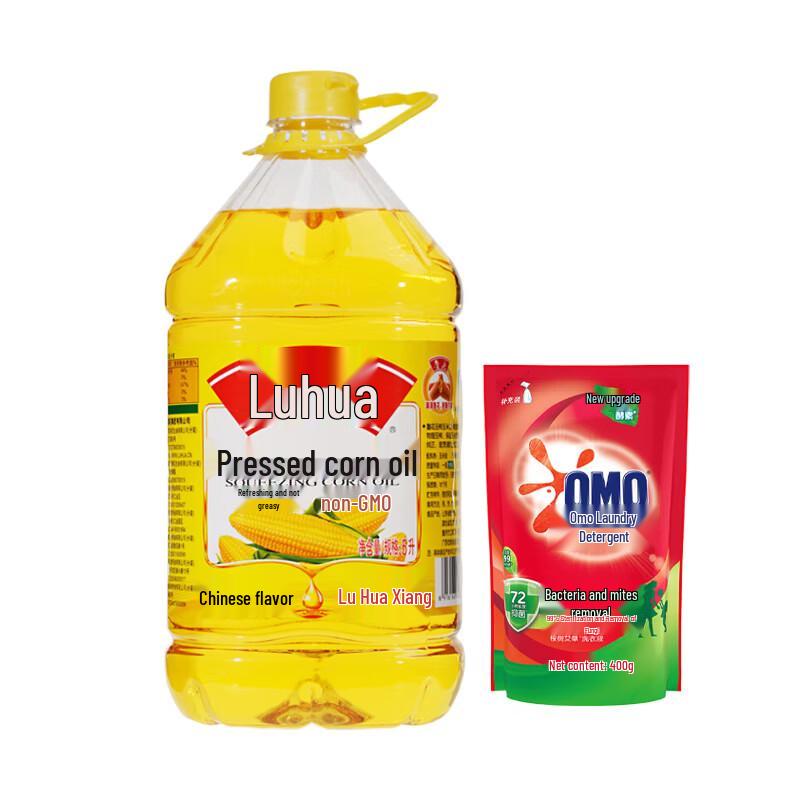 Luhua Corn Oil 5L & OMO Laundry Detergent 400g Bundle