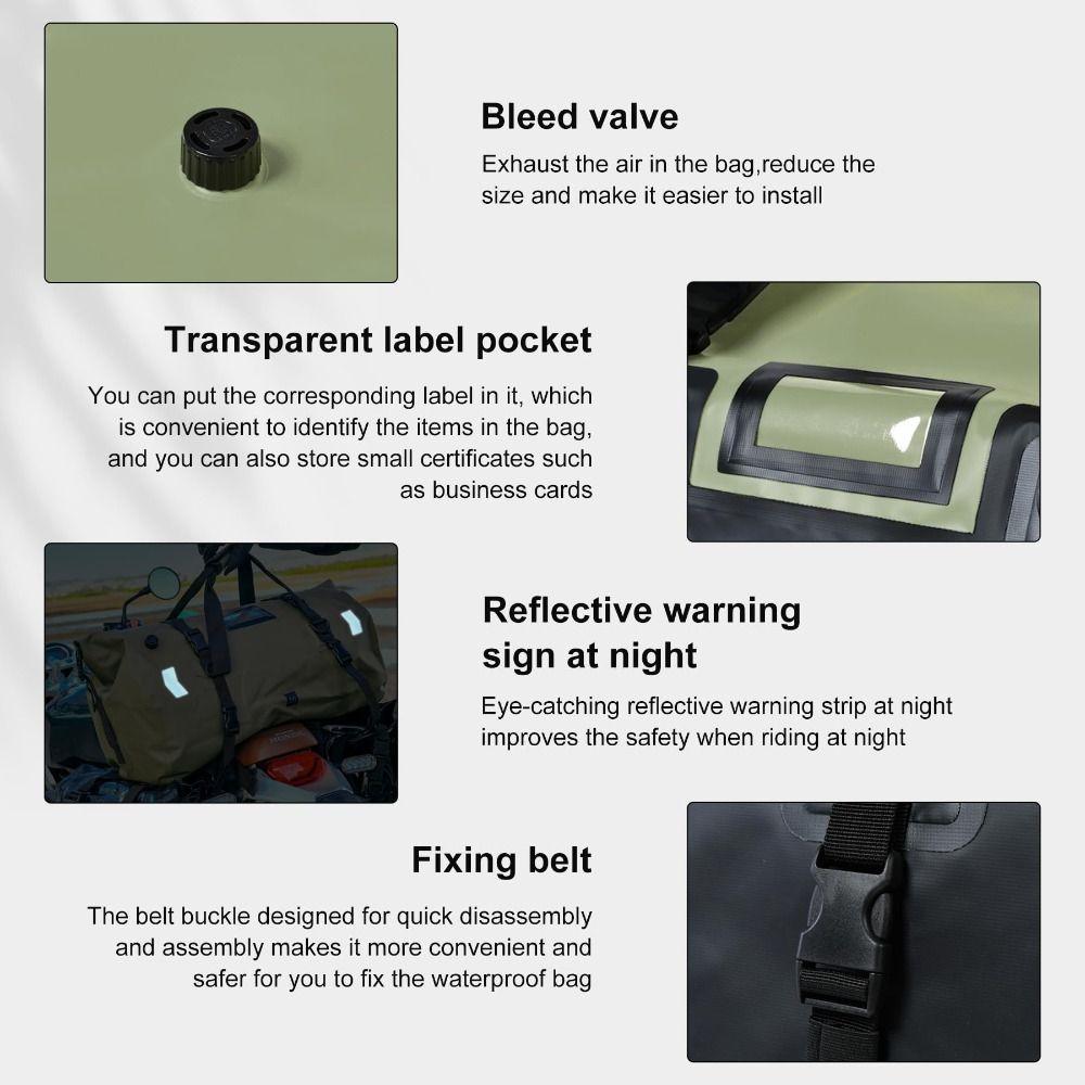 High-capacity Dry Bags Waterproof Durable Motorcycle Seat Bag Waterproof Tail Bag Travel