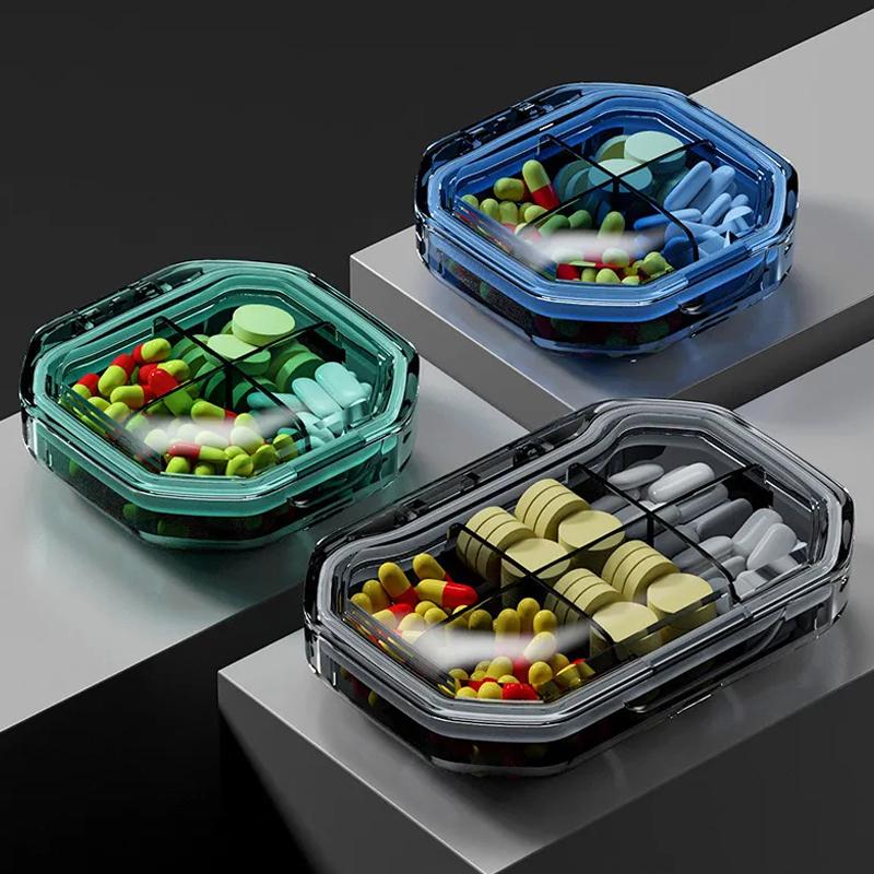 6 сеток, коробка для хранения таблеток, коробка для хранения лекарств, отделение для лекарств, мини-портативный контейнер-органайзер с уплотнительным кольцом