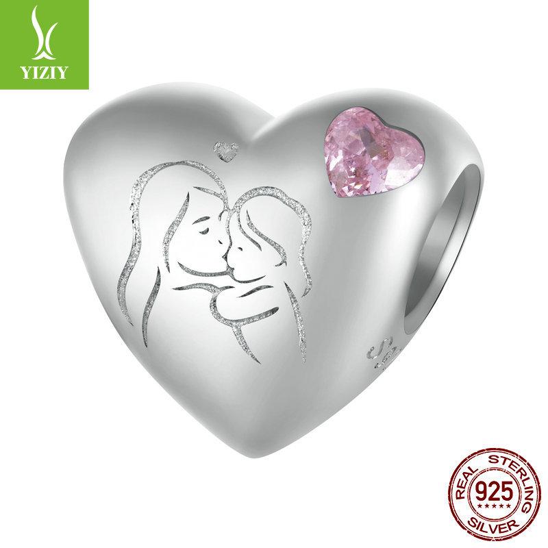 Розовый Любовь Серия ко Дню Матери Браслет Бусины, Великая Материнская Любовь S925 Серебряные Бусины Рассыпные Бусины